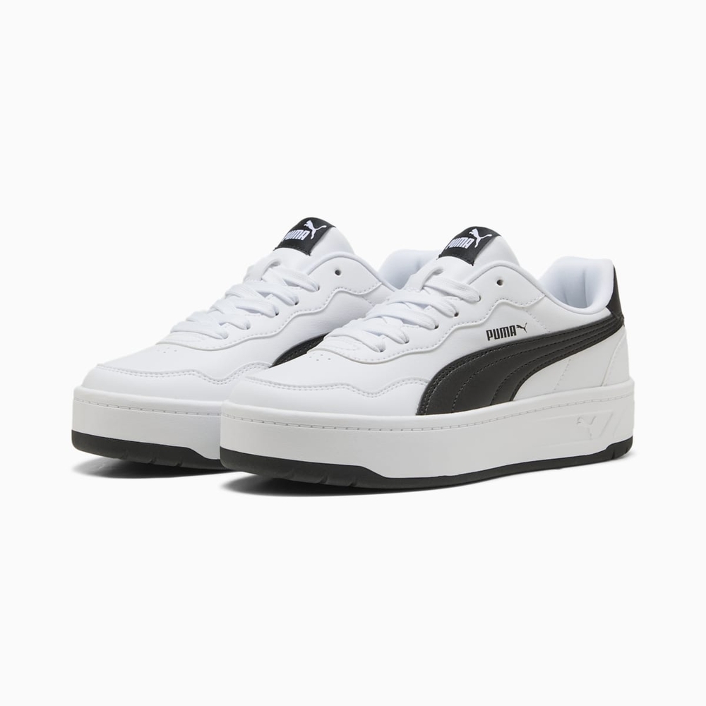 EUC Puma Court Lally Skye White and Black Sneakers, Size 10